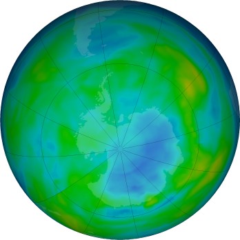 Antarctic ozone map for 2024-05-18